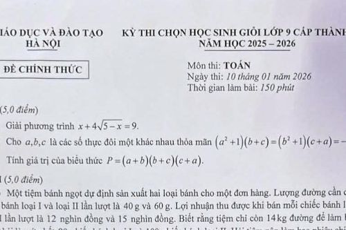 Đề và gợi ý lời giải môn Toán thi học sinh giỏi lớp 9 thành phố Hà Nội