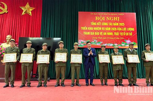 Xã Quang Thiện triển khai nhiệm vụ của lực lượng tham gia bảo vệ an ninh, trật tự ở cơ sở năm 2026