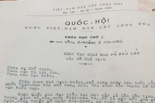 Diễn văn khai mạc và báo cáo của Chủ tịch Hồ Chí Minh tại Kỳ họp thứ Nhất Quốc hội Khóa I
