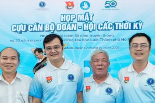 Anh Bùi Quang Huy họp mặt cựu cán bộ Đoàn - Hội các thời kỳ Trường Đại học Luật TPHCM
