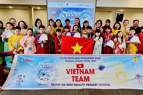 Đoàn học sinh Trường tiểu học Tràng An, phường Hoàn Kiếm giành nhiều giải tại Cuộc thi Công nghệ trẻ châu Á