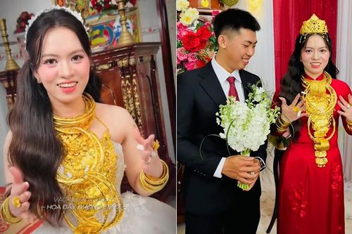 Cô dâu Đồng Tháp đội vương miện vàng, nhận gần 30 cây vàng trong đám cưới