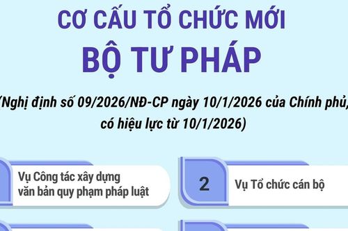 Cơ cấu tổ chức mới của Bộ Tư pháp