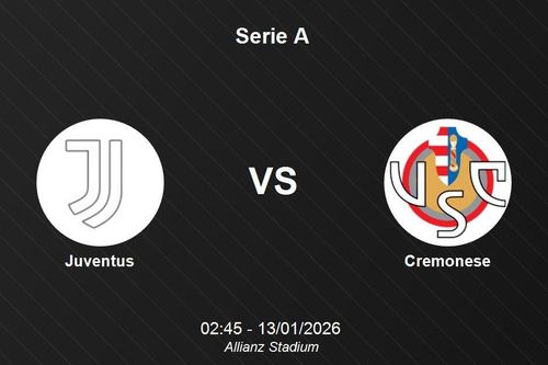 Nhận định Juventus vs Cremonese - 02:45 ngày 13/01 - Serie A