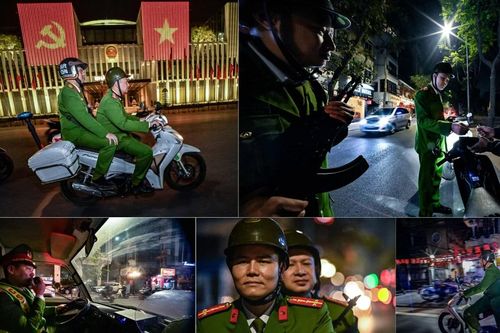 Đồng hành cùng tổ tuần tra 'đặc biệt' của Công an phường trung tâm Hà Nội xuyên đêm bảo vệ Đại hội Đảng
