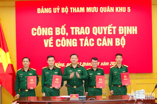 Bộ Tham mưu Quân khu 5: Bốn cán bộ được bổ nhiệm Chỉ huy trưởng Ban CHQS cấp xã