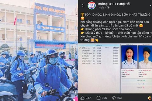 Miền bắc lạnh kỷ lục, học sinh đi học sớm được trường vinh doanh trên fanpage