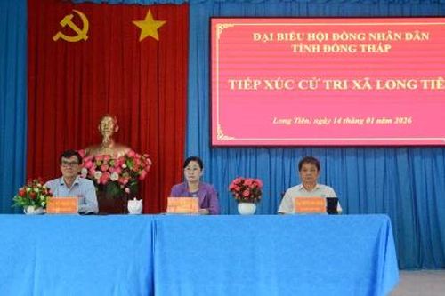 Chủ tịch HĐND tỉnh Châu Thị Mỹ Phương tiếp xúc cử tri xã Long Tiên