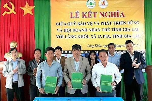 Quỹ Bảo vệ và phát triển rừng, Hội Doanh nhân trẻ tỉnh Gia Lai kết nghĩa với làng Khôi
