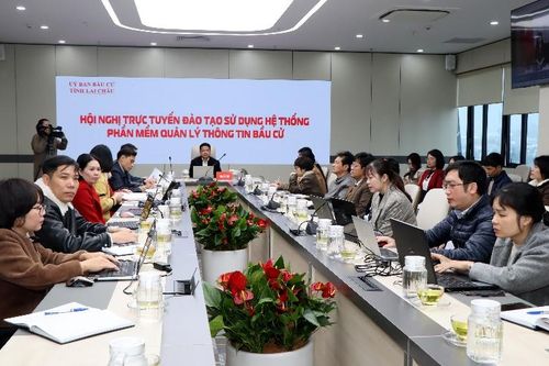 Hội nghị trực tuyến đào tạo sử dụng hệ thống phần mềm quản lý thông tin bầu cử
