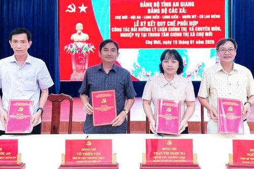 Đảng ủy 6 xã ký kết quy chế phối hợp bồi dưỡng lý luận chính trị và chuyên môn, nghiệp vụ