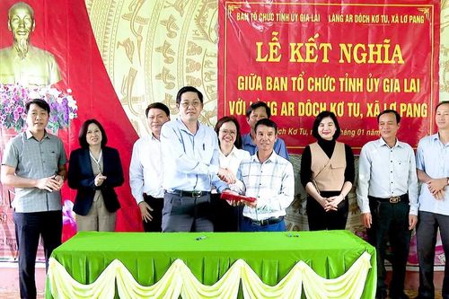 Ban Tổ chức Tỉnh ủy Gia Lai kết nghĩa với làng Ar Dôch Kơ Tu