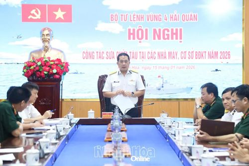 Vùng 4 Hải quân tổ chức hội nghị công tác sửa chữa tàu tại các nhà máy, cơ sở bảo đảm kỹ thuật