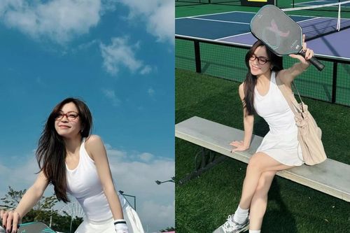 'Hot girl xứ Quảng' Nhật Lê 'trắng phát sáng' trên sân pickleball