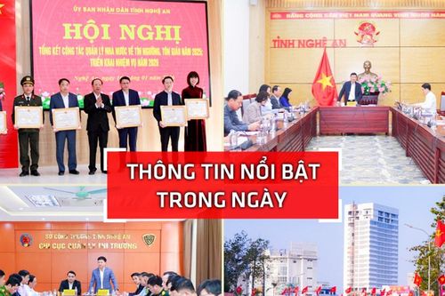 Nghệ An: Thông tin nổi bật ngày 16/1