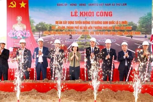 Khởi công tuyến đường kết nối xã Thư Lâm (Hà Nội) với phường Phù Khê (Bắc Ninh)
