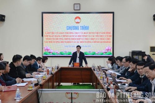 Ban Thường trực Ủy ban MTTQ Việt Nam tỉnh làm việc với Ngân hàng Chính sách xã hội tỉnh và các tổ chức chính trị - xã hội nhận ủy thác