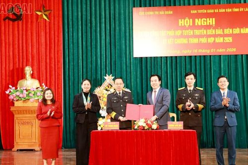 Ban Tuyên giáo và Dân vận Tỉnh ủy ký chương trình phối hợp với Cục Chính trị Hải quân