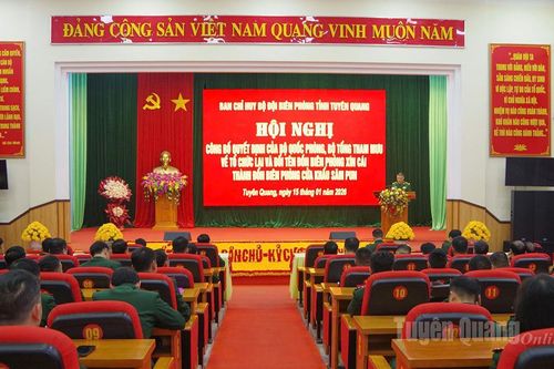 Công bố quyết định đổi tên Đồn Biên phòng Xín Cái thành Đồn Biên phòng Cửa khẩu Săm Pun