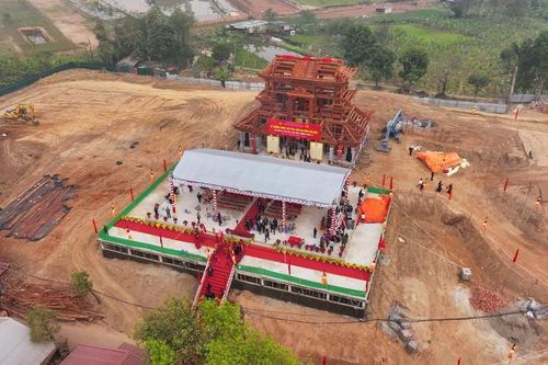 Lễ thượng lương công trình tu bổ, tôn tạo di tích chùa Phúc Lâm cổ (xã Đông Anh, TP.Hà Nội)