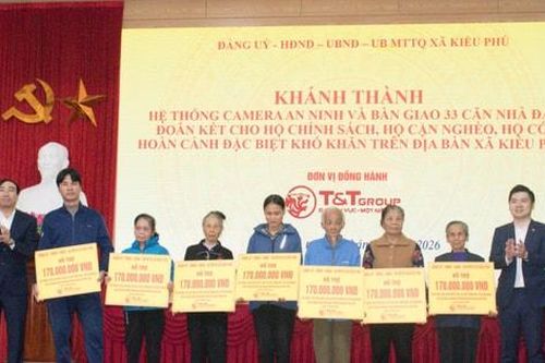 Kiều Phú khánh thành, bàn giao 33 nhà đại đoàn kết và hệ thống camera an ninh