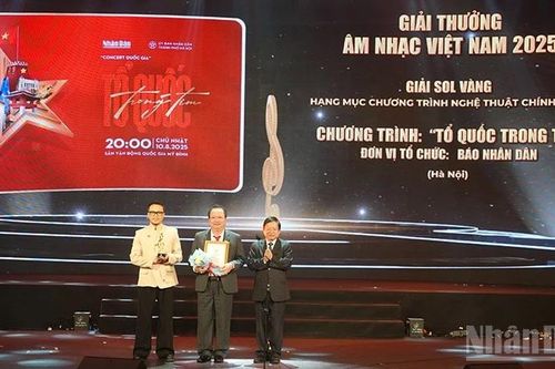 Chương trình Concert 'Tổ quốc trong tim' nhận giải Sol Vàng của Hội Nhạc sĩ Việt Nam