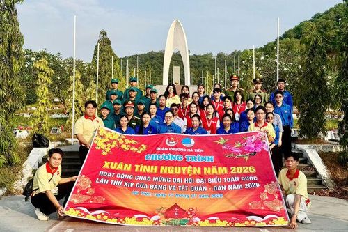 Đoàn phường Hà Tiên ra quân thực hiện các hoạt động 'Xuân tình nguyện' năm 2026