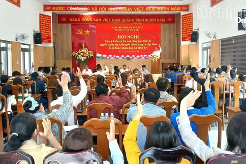 Đảng ủy xã Hòa Trí lấy ý kiến cử tri nơi công tác đối với người ứng cử HĐND xã