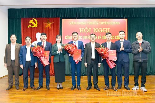 Văn phòng Tỉnh ủy công bố các quyết định về công tác cán bộ