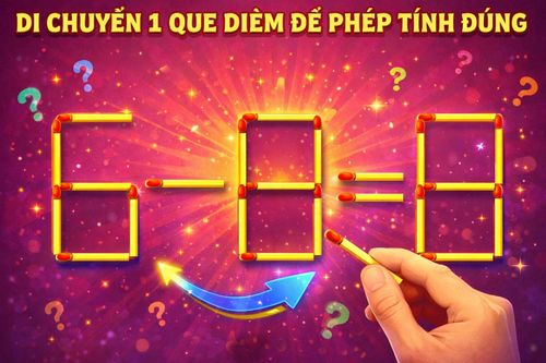 Di chuyển 1 que diêm để phép tính đúng: Thử thách khiến nhiều người 'đứng hình'