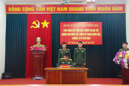 Phát động đợt sinh hoạt chính trị học tập gương Thượng sĩ, Anh hùng LLVT nhân dân Vũ Văn Bình