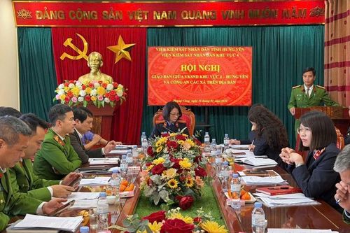 VKSND khu vực 4, tỉnh Hưng Yên giao ban với 7 Công an cấp xã trên địa bàn