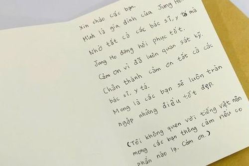 Du khách Hàn Quốc gửi thư cảm ơn bác sĩ Việt Nam