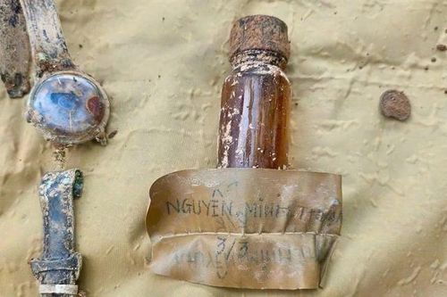 Thông tin mới vụ phát hiện hài cốt liệt sỹ cùng di vật và mảnh giấy ghi Nguyễn Minh Thuận