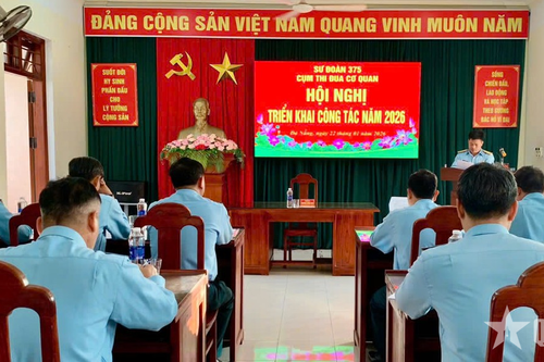 Cụm thi đua cơ quan Sư đoàn 375 quyết tâm hoàn thành xuất sắc nhiệm vụ năm 2026