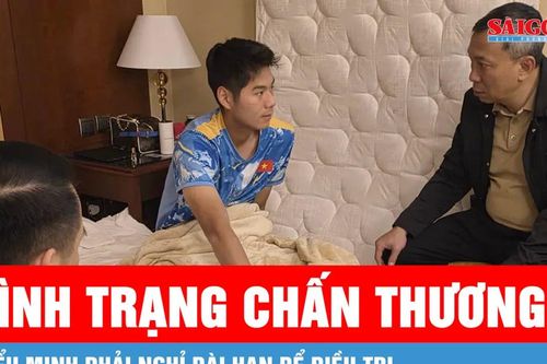 Lãnh đạo VFF đến thăm hậu vệ Hiểu Minh