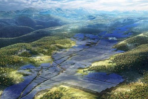 Cánh đồng điện mặt trời khổng lồ trên cao nguyên