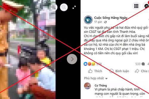 Tin đồn 'người phụ nữ quỳ gối xin CSGT ở Thanh Hóa' là bịa đặt