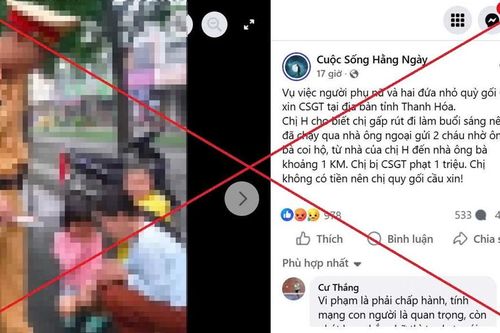 Tin 'người phụ nữ quỳ gối xin CSGT' ở Thanh Hóa là bịa đặt