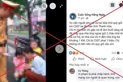 Công an Thanh Hóa bác tin 'mẹ và hai con quỳ gối cầu xin CSGT'