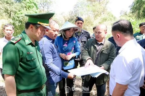 Kiểm tra hiện trạng, thống nhất phương án kè bờ sông bảo vệ mốc quốc giới