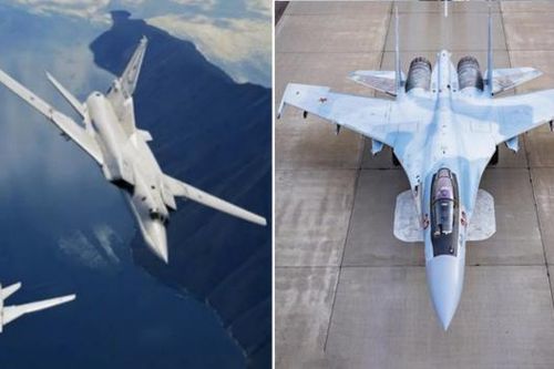 Tiêm kích Su-35 Nga hộ tống máy bay ném bom Tu-22M3 mang tên lửa siêu vượt âm áp sát NATO