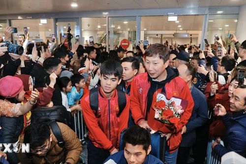 Người hâm mộ chào đón những 'chiến binh' U23 Việt Nam về nước
