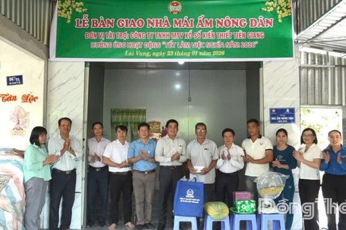 Xã Lai Vung: Bàn giao 'Mái ấm nông dân' cho ông Bùi Văn Lượm