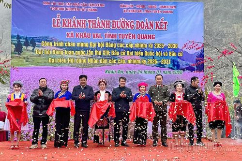 Khánh thành tuyến đường Đoàn Kết xã Khâu Vai chào mừng thành công Đại hội XIV của Đảng