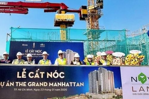 Novaland chính thức cất nóc tháp cuối trong dự án The Grand Manhattan