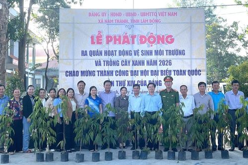 Các địa phương phía Đông Lâm Đồng ra quân trồng cây xanh chào mừng thành công Đại hội XIV của Đảng