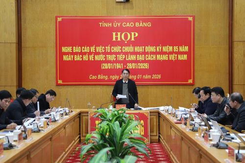 Họp nghe báo cáo về việc tổ chức chuỗi hoạt động Kỷ niệm 85 năm Ngày Bác Hồ về nước trực tiếp lãnh đạo cách mạng Việt Nam