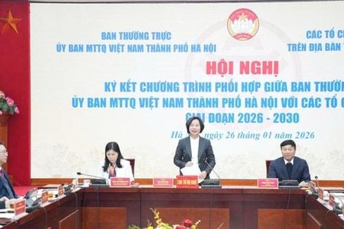 MTTQ Việt Nam TP Hà Nội, các tổ chức thành viên và tôn giáo ký kết chương trình phối hợp