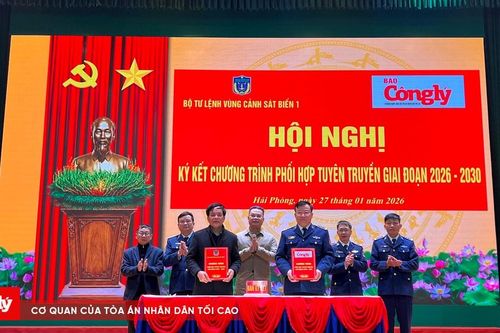 Báo Công lý và Bộ Tư lệnh Vùng Cảnh sát biển 1 tăng cường phối hợp tuyên truyền